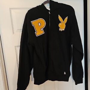 PLAYBOY Black and Yellow Hoodie Sweatshirt